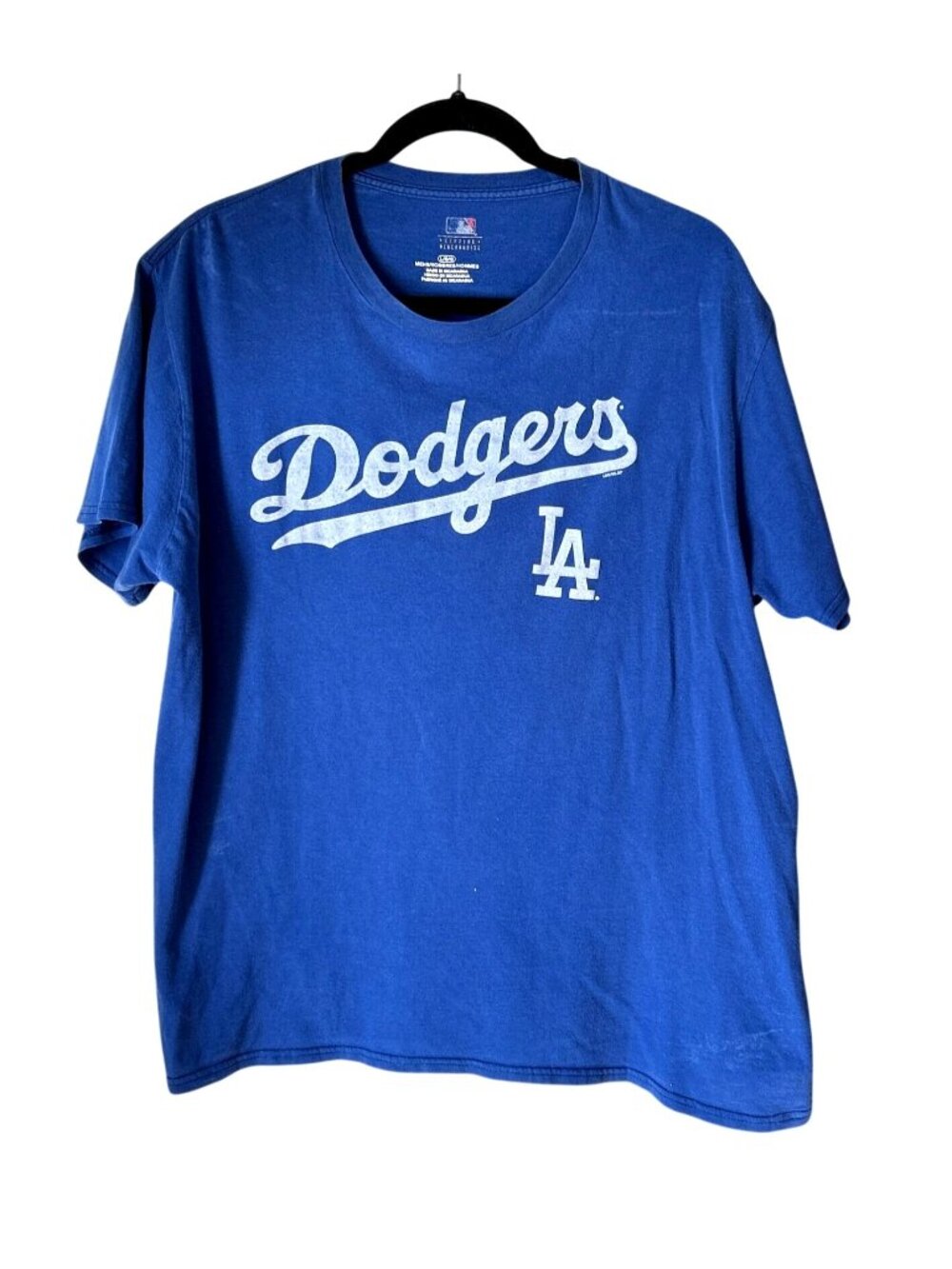 MLB Los Angeles Dodgers Blue Graphic T-Shirt Mens L 100% Cotton